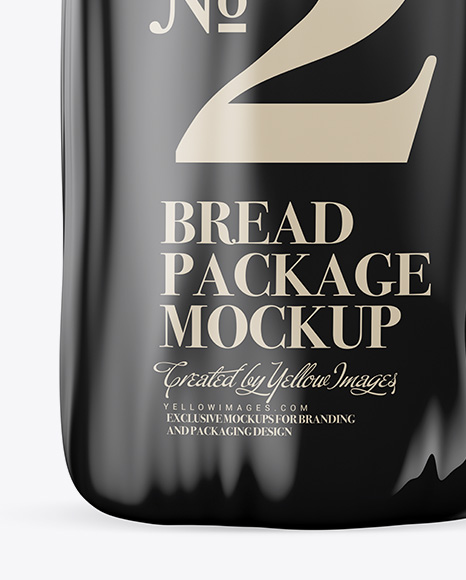 Glossy Transparent Bread Package With Clip Mockup