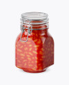 900ml Beans Glass Jar w/ Clamp Lid Mockup - Half Side View 900ml Beans Glass Jar w/ Clamp Lid Mockup - Half Side View