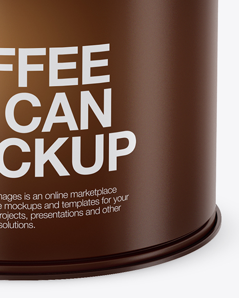 Matte Coffee Tin Can Mockup (High-Angle Shot)
