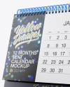 12 Months Desk Tent Calendar Mockup - Half Side View