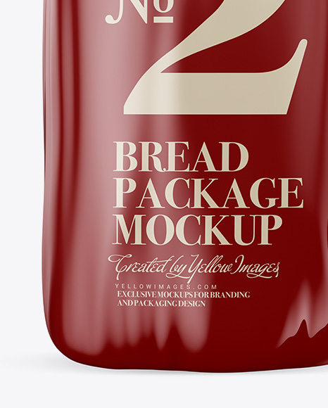 Glossy Bread Package With Clip Mockup