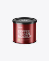 Matte Metallic Coffee Tin Can Mockup (High-Angle Shot)