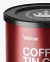 Matte Metallic Coffee Tin Can Mockup (High-Angle Shot)