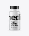 Frosted Bottle With White Pills Mockup Frosted Bottle With White Pills Mockup