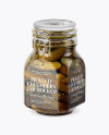 900ml Pickled Cucumbers Glass Jar w/ Clamp Lid Mockup - Half Side View