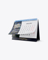 12 Months Desk Tent Calendar Mockup - Half Side View