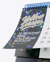 12 Months Desk Tent Calendar Mockup - Half Side View