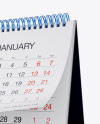 12 Months Desk Tent Calendar Mockup - Half Side View