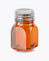 900ml Pure Honey Glass Jar w/ Clamp Lid Mockup - Half Side View