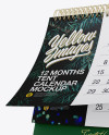 Textured 12 Months Desk Tent Calendar Mockup - Half Side View