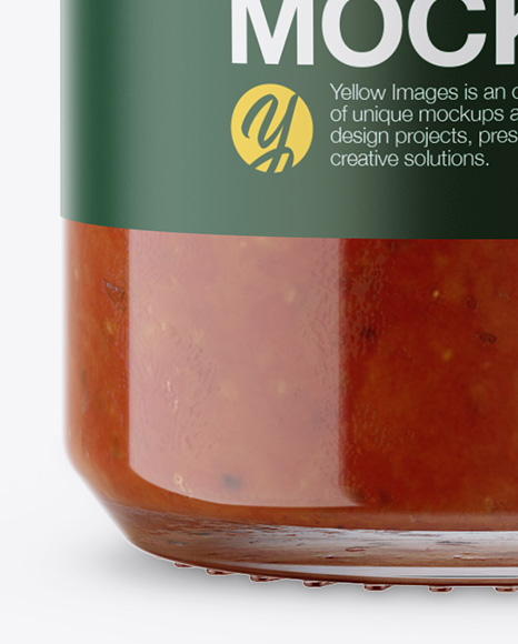 Glass Tomato Sauce Bottle Mockup