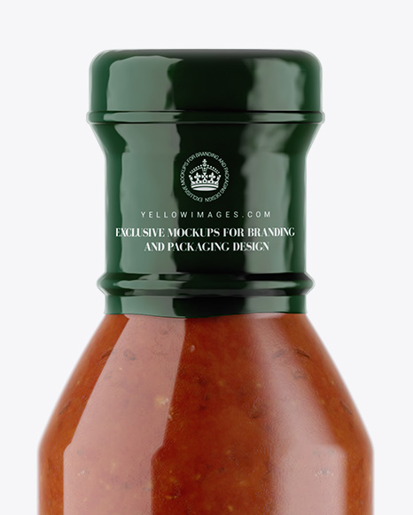 Glass Tomato Sauce Bottle Mockup