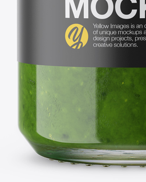Glass Pesto Sauce Bottle Mockup Glass Pesto Sauce Bottle Mockup