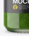 Glass Pesto Sauce Bottle Mockup