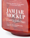 900ml Strawberry Jam Glass Jar w/ Clamp Lid Mockup - Half Side View