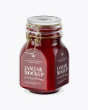 900ml Berry Jam Glass Jar w/ Clamp Lid Mockup - Half Side View