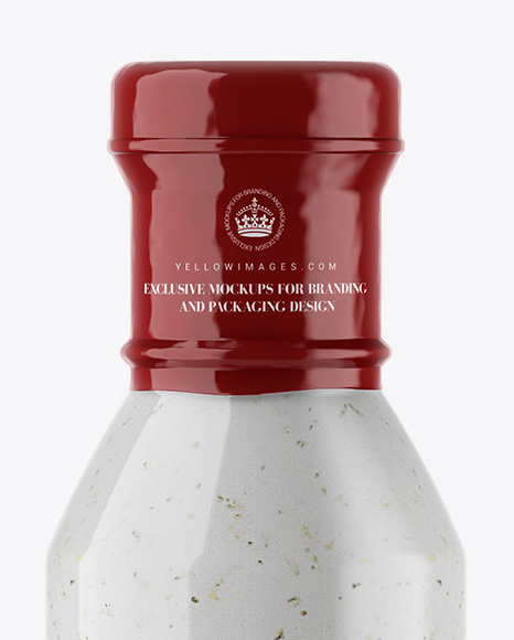 Glass Garlic Sauce Bottle Mockup