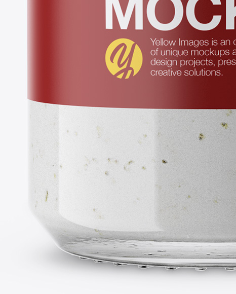 Glass Garlic Sauce Bottle Mockup