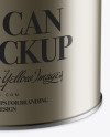 Metallic Tin Can Mockup - Half Side View