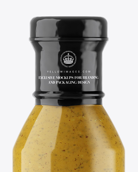Glass Mustard Bottle Mockup Glass Mustard Bottle Mockup