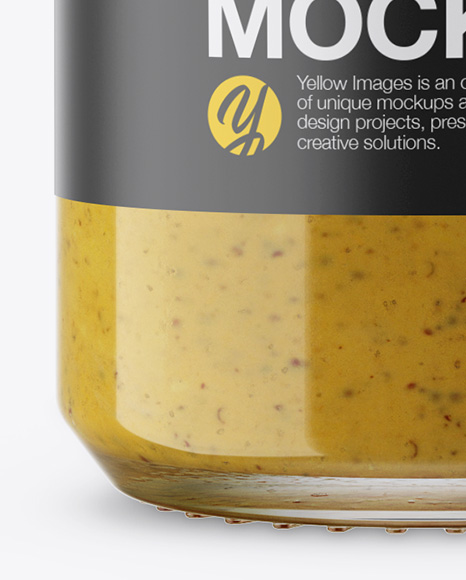 Glass Mustard Bottle Mockup Glass Mustard Bottle Mockup