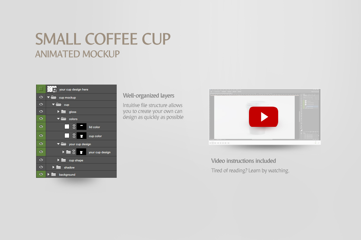 Small Coffee Cup Animated Mockup