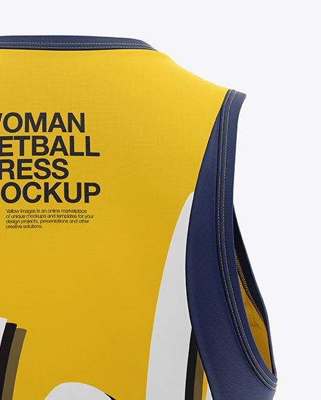 Netball Dress With V-Neck HQ Mockup - Back View