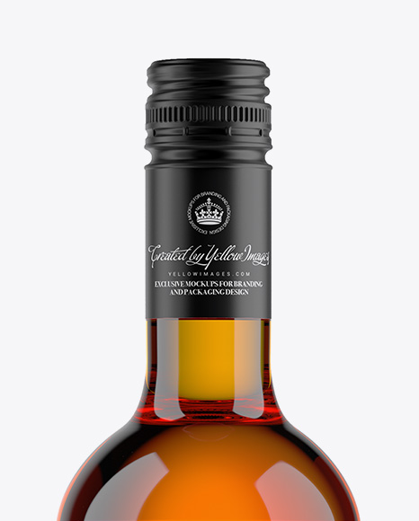 Clear Glass Bottle With Cognac Bottle Mockup