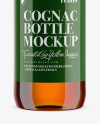Clear Glass Bottle With Cognac Bottle Mockup Clear Glass Bottle With Cognac Bottle Mockup
