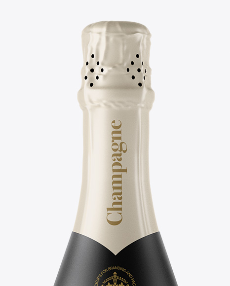 Frosted Red Glass Champagne Bottle Mockup Frosted Red Glass Champagne Bottle Mockup