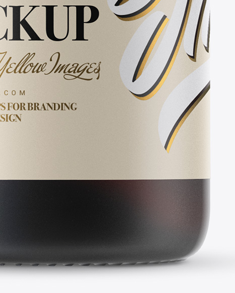 Frosted Red Glass Champagne Bottle Mockup Frosted Red Glass Champagne Bottle Mockup
