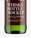 Green Bottle With Whisky Mockup Green Bottle With Whisky Mockup