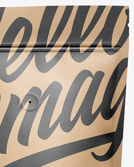 Paper Coffee Bag W/ Valve Mockup - Front View