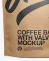 Paper Coffee Bag W/ Valve Mockup - Front View