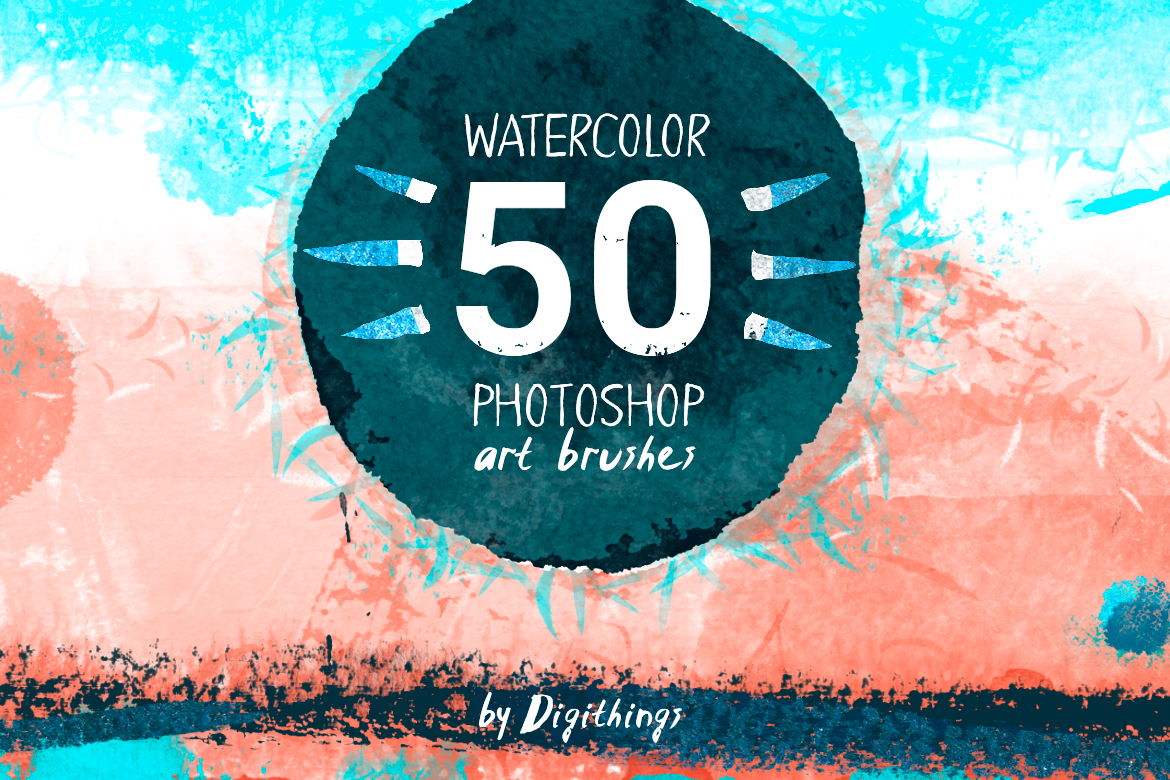 Watercolor art brushes for Photoshop