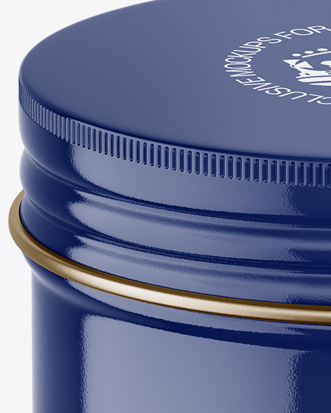 Glossy Round Tin Box Mockup (High-Angle Shot)