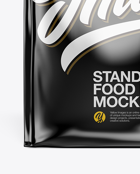 Glossy Food Bag Mockup - Front View