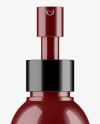 Glossy Cosmetic Bottle With Pump Mockup - Front View