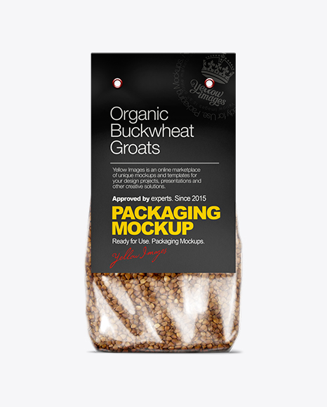 Clear Plastic Bag with Kraft/Black Carton Label Mockup