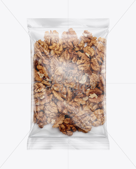 Clear Plastic Pack w/ Walnuts Mockup