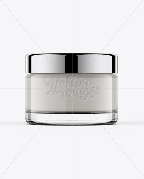 50ml Round Cosmetic Jar with Chrome Lid Mockup