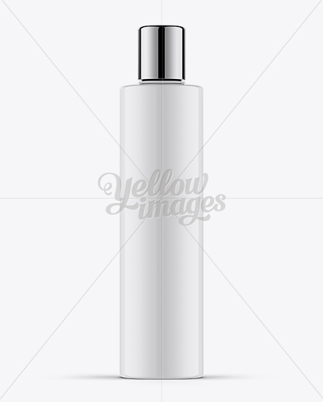 250ml Cosmetic Bottle w/ Chrome Over Cap Mockup - Free Download Images