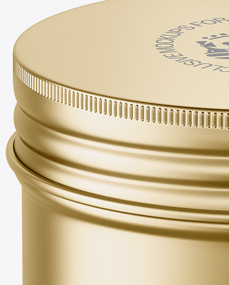 Matte Metallic Round Tin Box Mockup (High-Angle Shot)