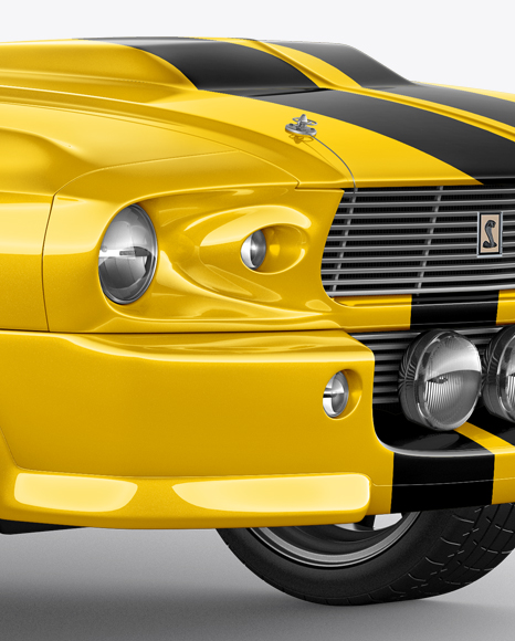 1967 Shelby Mustang GT500 Mockup - Half Side View - Free Download