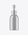 Metallic Cosmetic Bottle With Pump Mockup - Front View