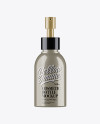 Metallic Cosmetic Bottle With Pump Mockup - Front View