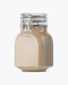 900ml Cesar Sauce Glass Jar w/ Clamp Lid Mockup - Half Side View