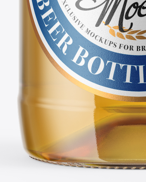 500ml Clear Glass Lager Beer Bottle Mockup