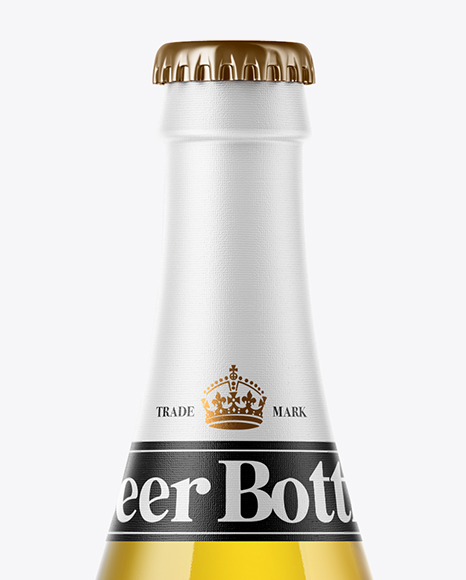 500ml Clear Glass Lager Beer Bottle Mockup