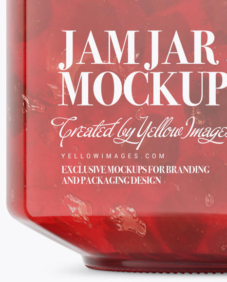 900ml Cherry Jam Glass Jar w/ Clamp Lid Mockup - Half Side View 900ml Cherry Jam Glass Jar w/ Clamp Lid Mockup - Half Side View
